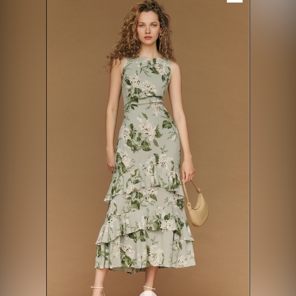 Reformation Magus tea garden Green Floral Maxi Dress